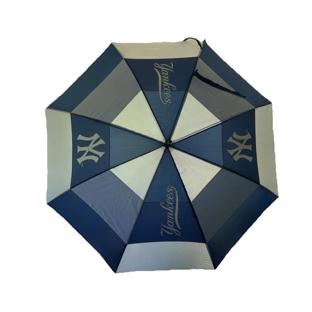 NY Yankees Team Golf 62" Umbrella Double Vented Case Auto Open Retired Design ￼